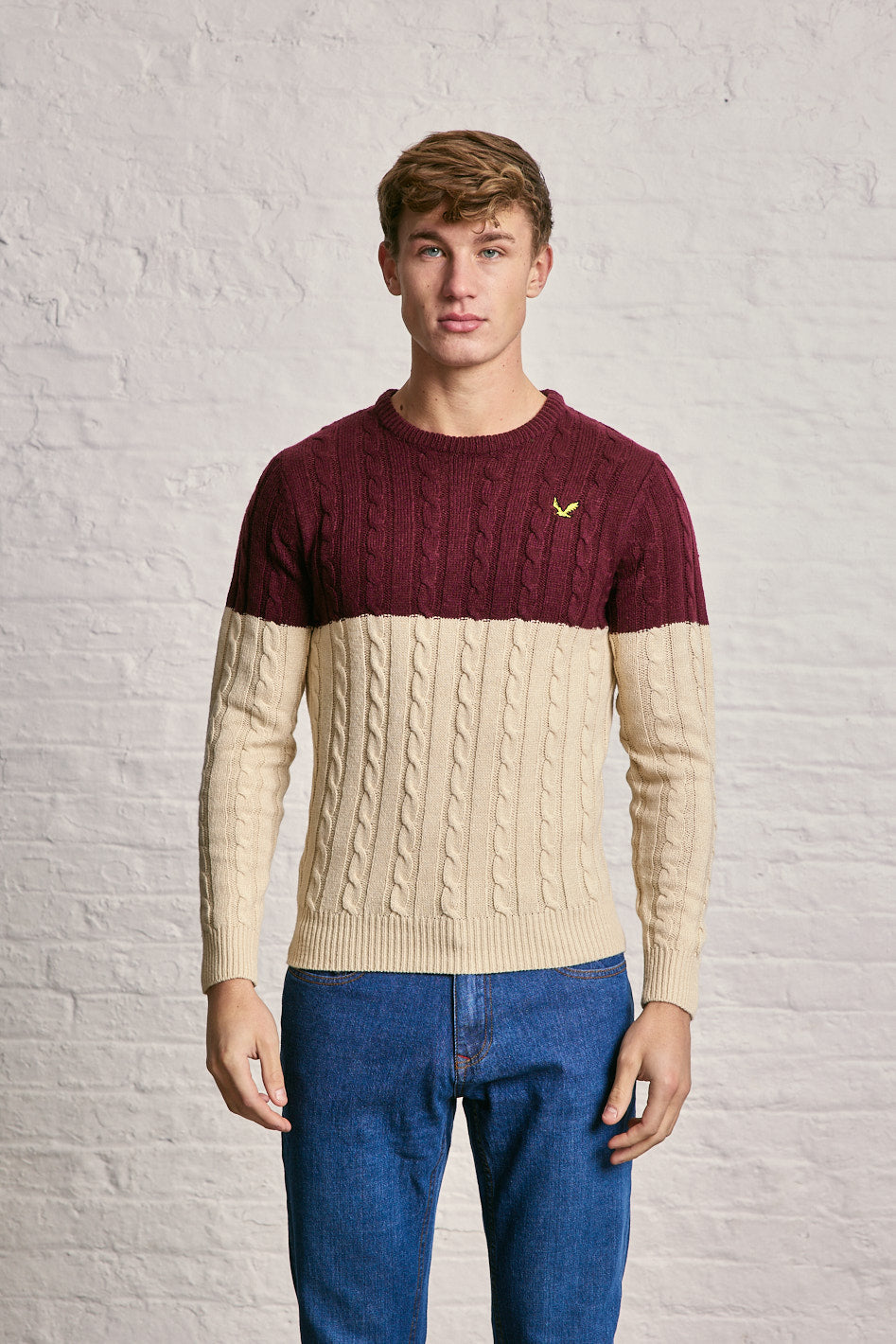 Colour Block Cable Knitwear