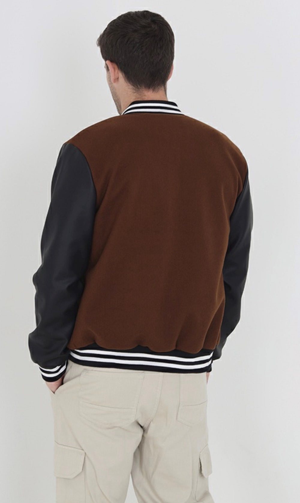 MEN MJK-EDANTAN MIX FABRIC VARSITY JACKT