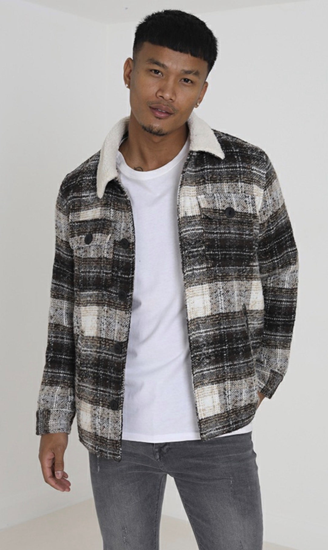 MEN MJK-AUGUSTUSBRN CHK JKT W CRM SHERPA