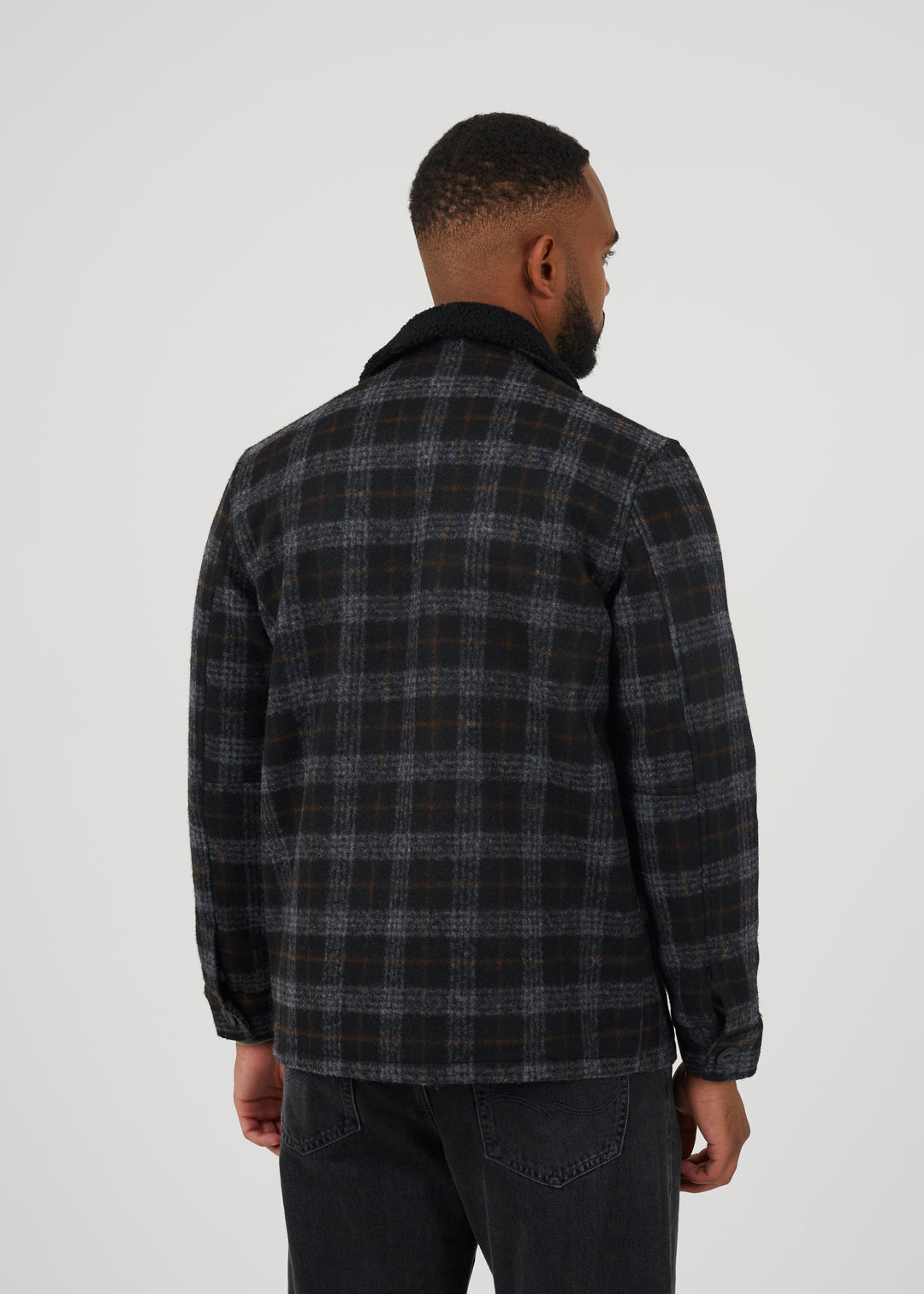 MEN MJK-AUGUSTUSPKC CHKD JKT W BLK SHERP
