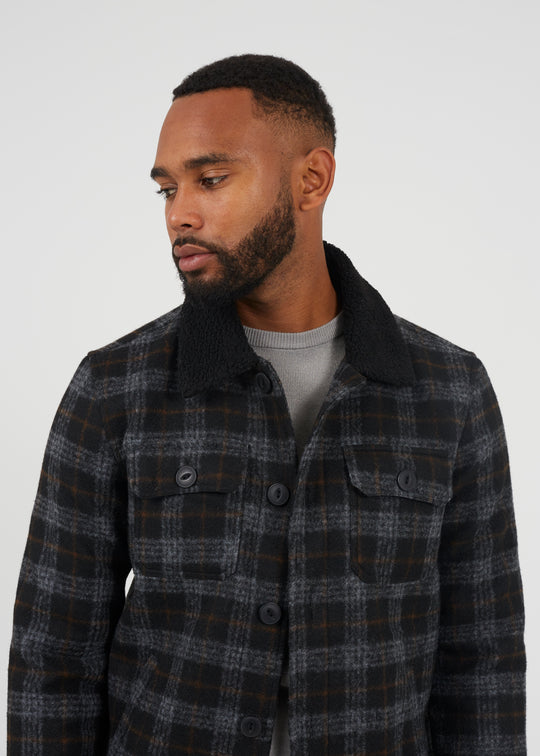 MEN MJK-AUGUSTUSPKC CHKD JKT W BLK SHERP