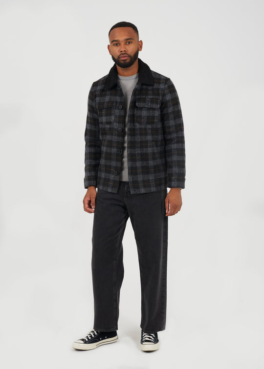 MEN MJK-AUGUSTUSPKC CHKD JKT W BLK SHERP