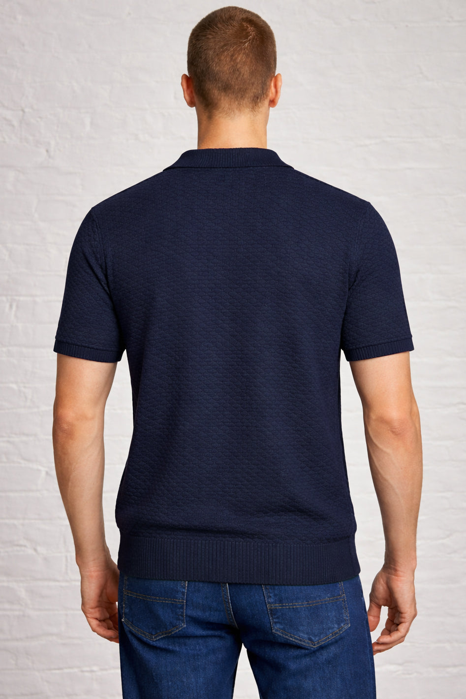 MENS JACQUARD KNIT POLO