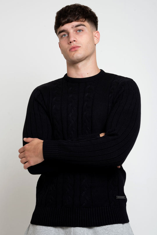 MENS TS VARIGATED CABLE CN LS PULLOVER