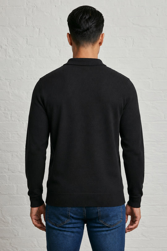 MENS TS LONG SLEEVE ZIP POLO PULLOVER