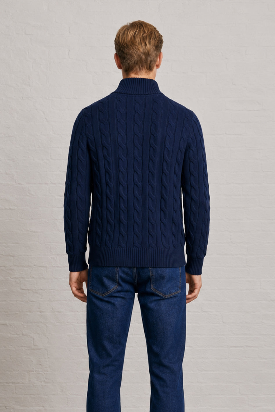 MENS TS CABLE KT FULL SLV 1/2 ZIP P OVER