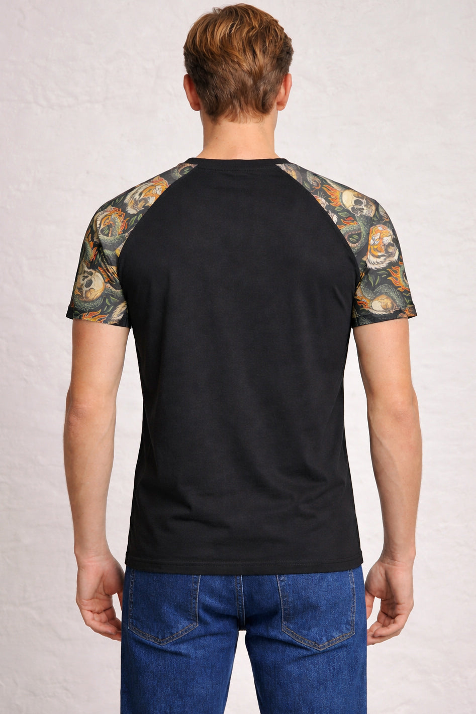 MENS SKULL SNAKE TIGER T-SHIRT