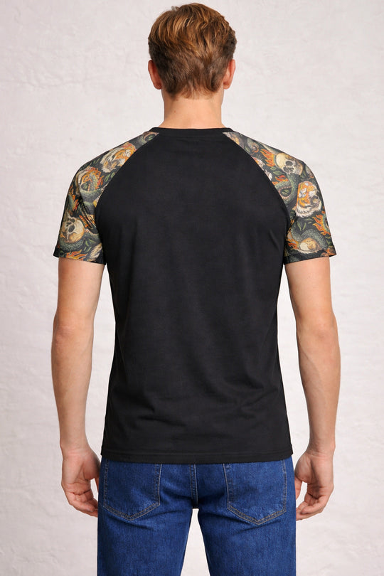 MENS SKULL SNAKE TIGER T-SHIRT