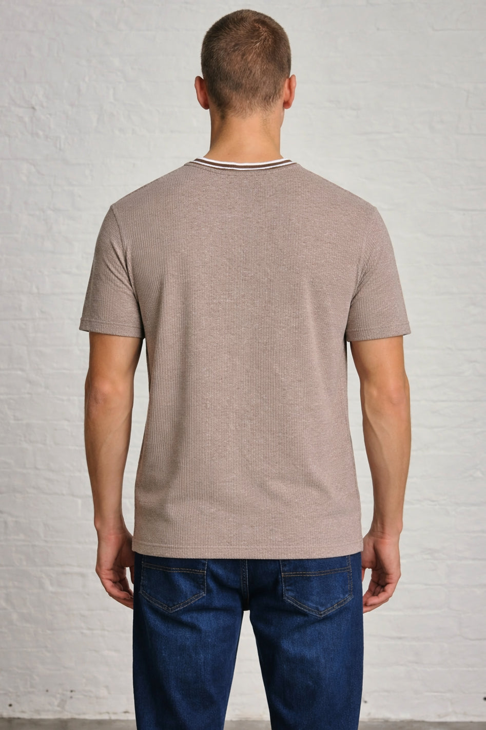 MENS PIN STRIPE SLUB TEE