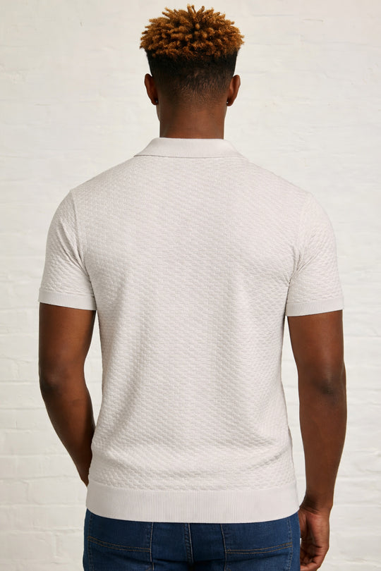 MENS JACQUARD KNIT POLO