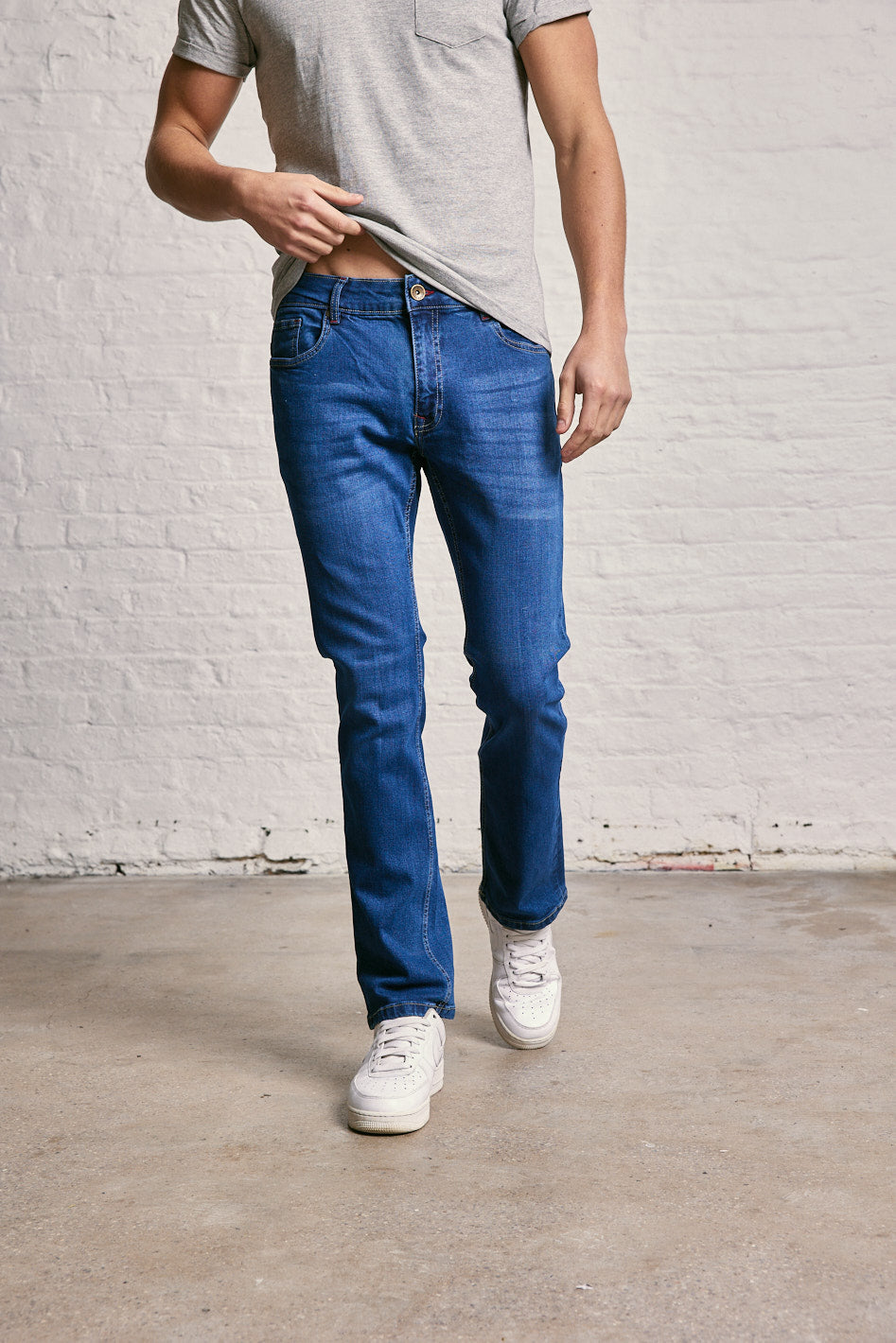 Straight slim fit Jeans for Men Denim Pants - Blue