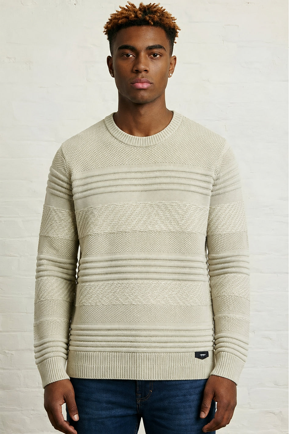 MENS TS CR NK DIFF PATTERN KT LS P OVER