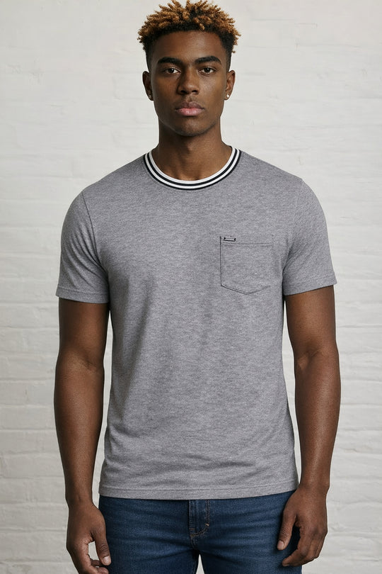 MENS PIN STRIPE SLUB TEE