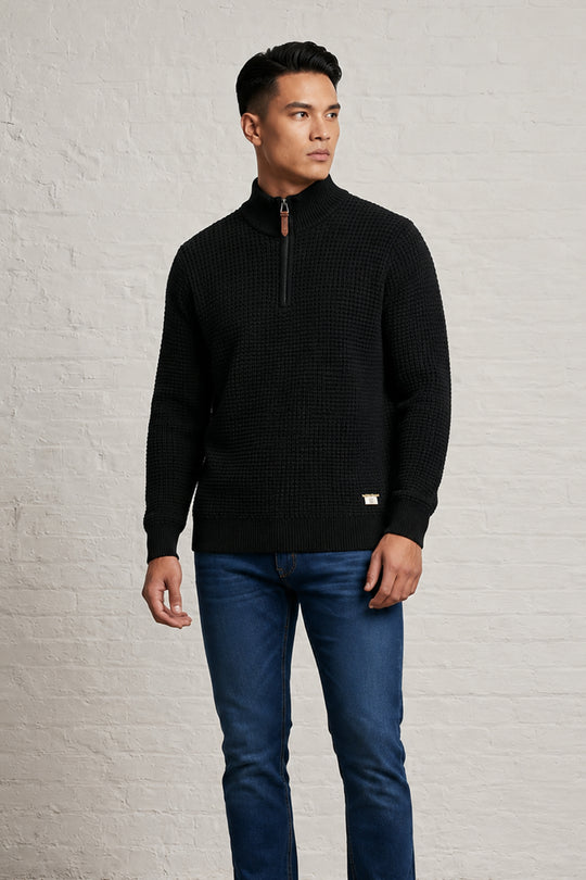 MENS TS FULL SLEEVE 1/2 ZIP PULLOVER