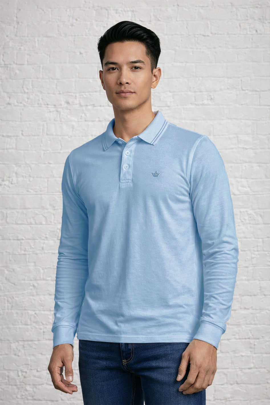 MENS MENS IN LS CROWN PIQUE POLO TEE