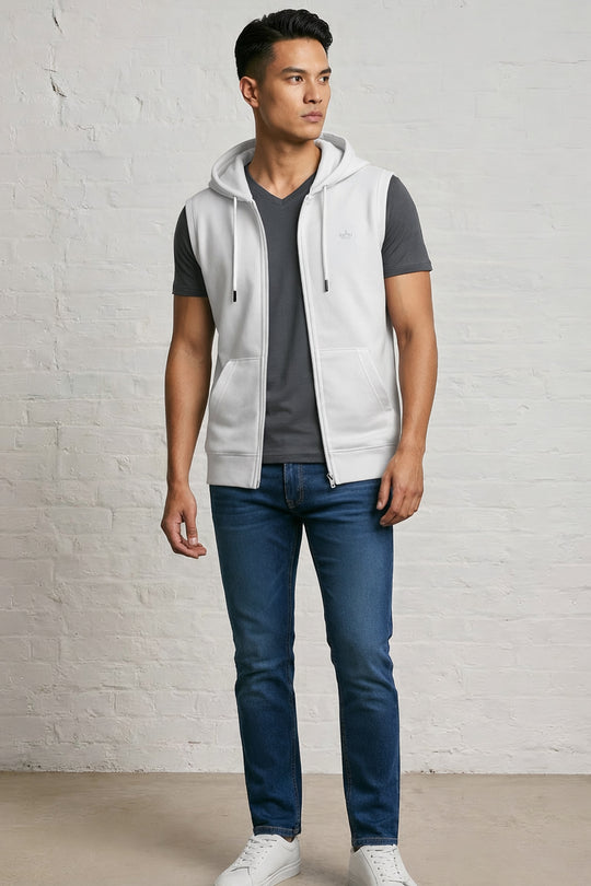 Sleeveless Zipped Hoody