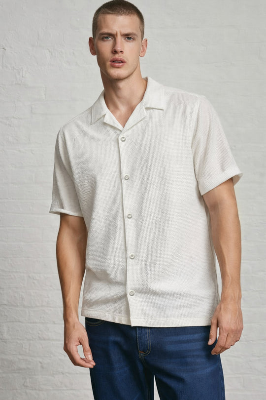 MENS TS NAVY WOVEN SS SHIRT