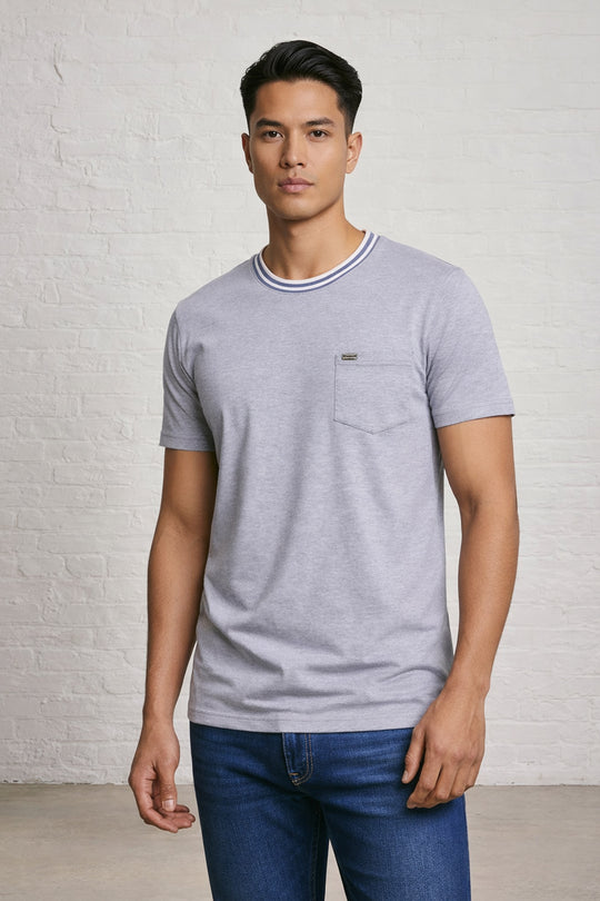 MENS PIN STRIPE SLUB TEE