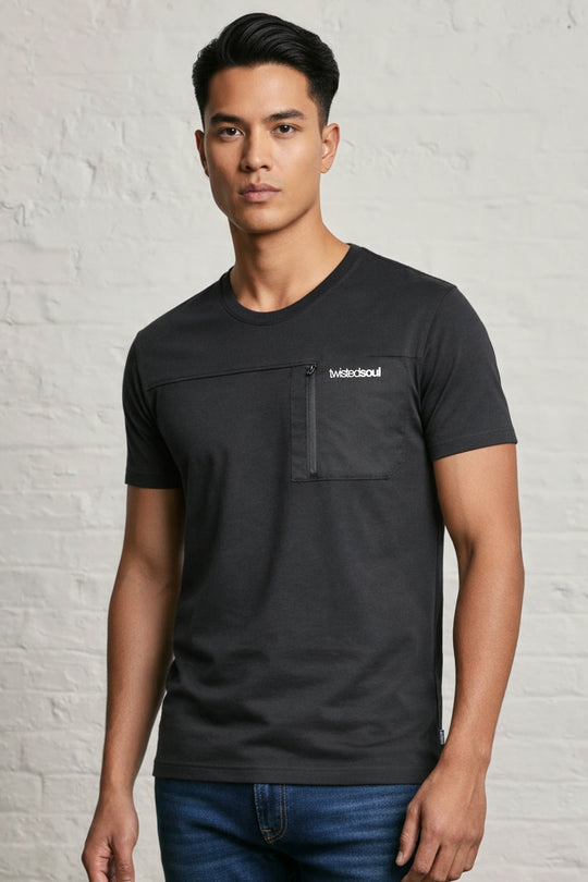 MENS WOVEN POCKET T-SHIRT