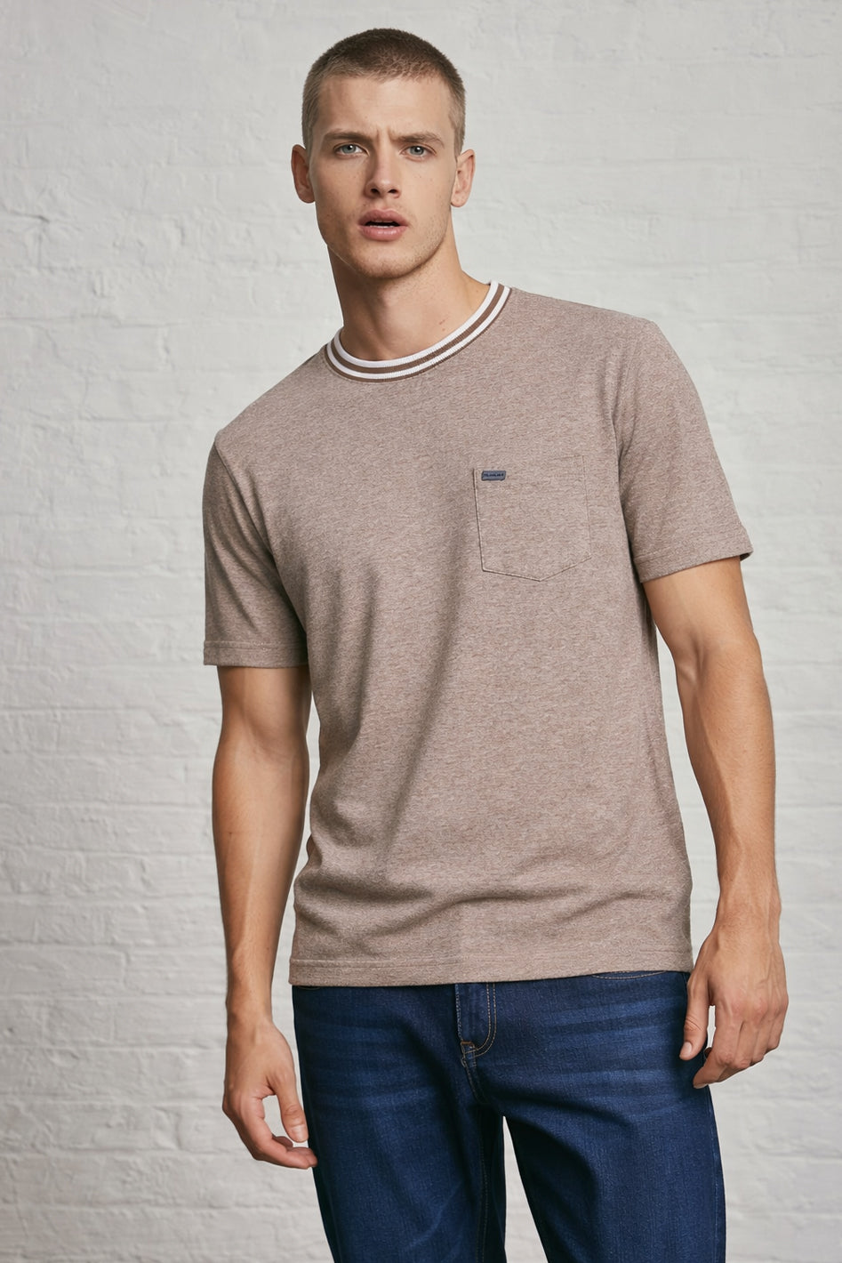 MENS PIN STRIPE SLUB TEE