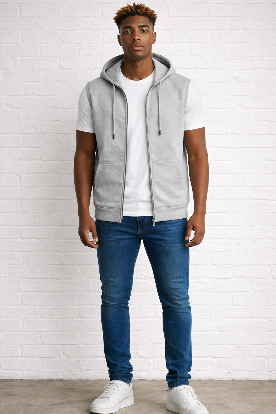 Sleeveless Zipped Hoody