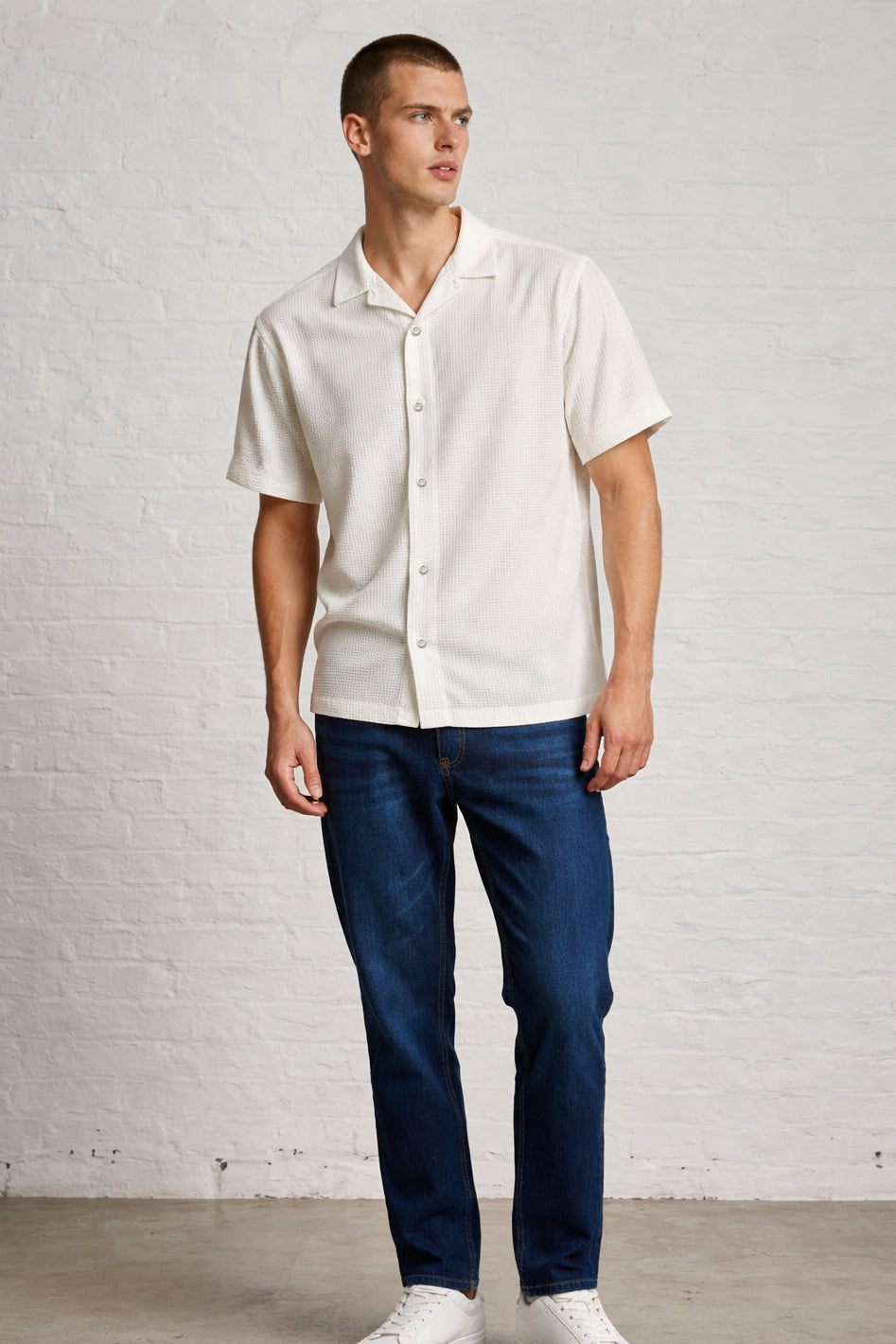 MENS TS NAVY WOVEN SS SHIRT