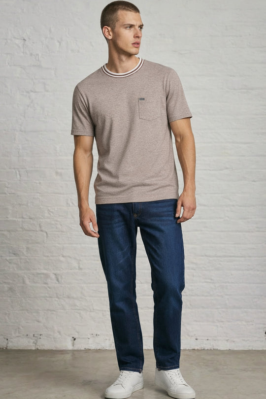 MENS PIN STRIPE SLUB TEE