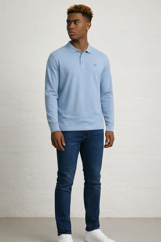 MENS MENS IN LS CROWN PIQUE POLO TEE