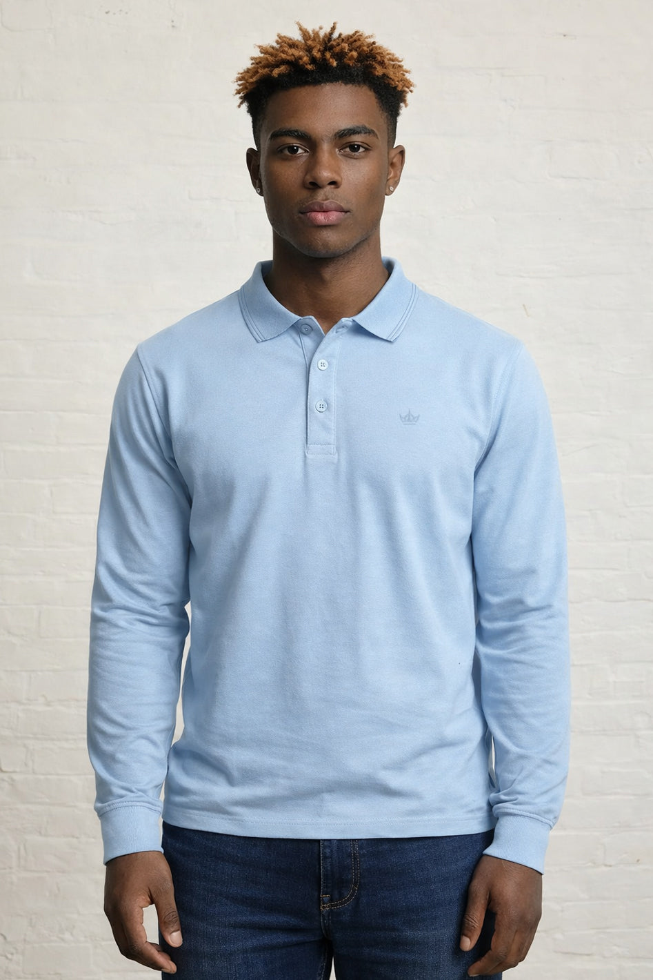 MENS MENS IN LS CROWN PIQUE POLO TEE