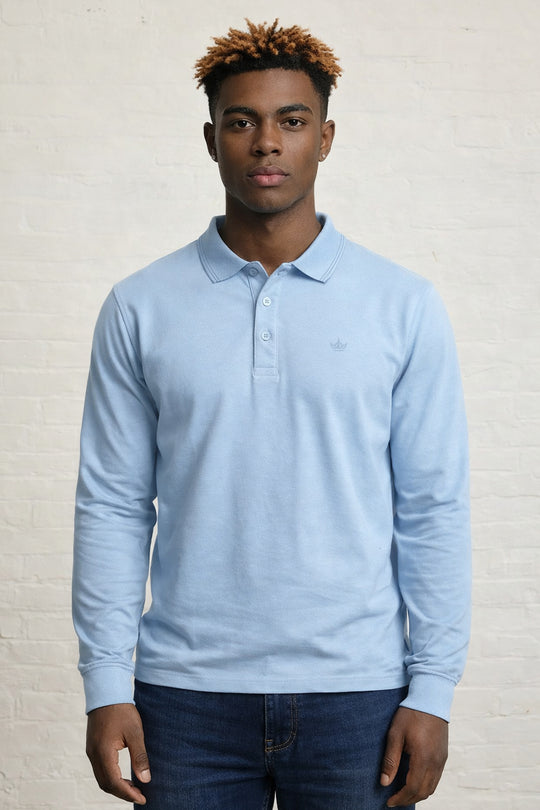MENS MENS IN LS CROWN PIQUE POLO TEE