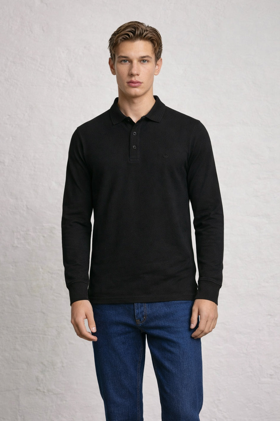 MENS MENS IN LS CROWN PIQUE POLO TEE