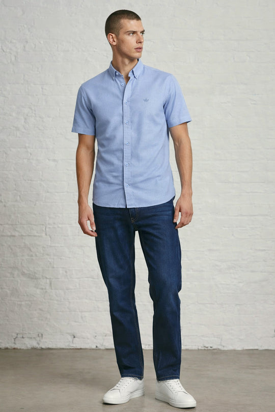 MENS IN CROWN EMB SS OXFORD SHIRT