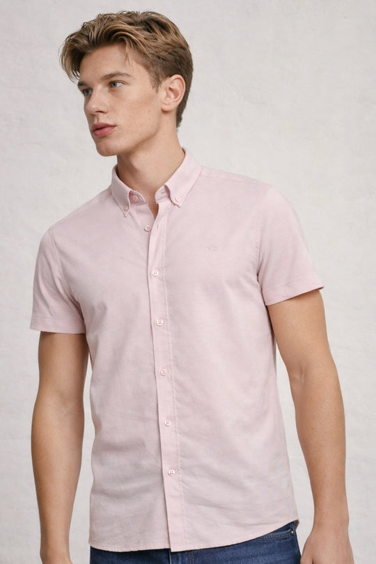 MENS IN CROWN EMB SS OXFORD SHIRT