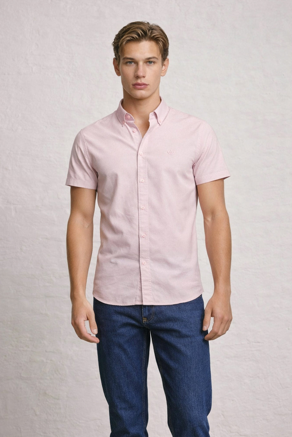 MENS IN CROWN EMB SS OXFORD SHIRT