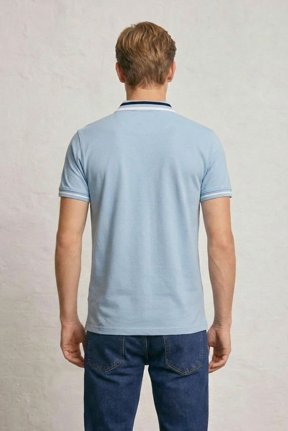 MENS SQUARE STRIPE POLO TEE