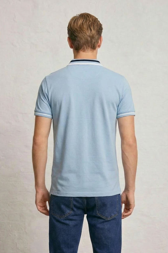 MENS SQUARE STRIPE POLO TEE