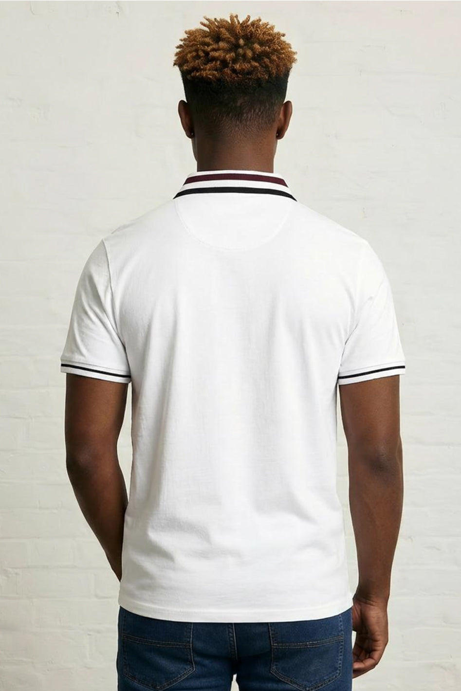 MENS SQUARE STRIPE POLO TEE