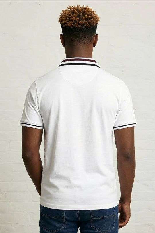 MENS SQUARE STRIPE POLO TEE