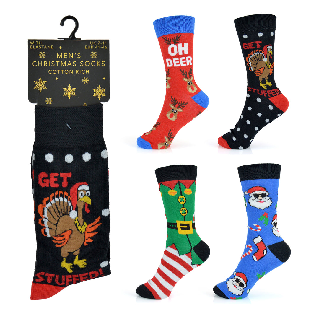 MENS COTTON RICH CHRISTMAS SOCKS