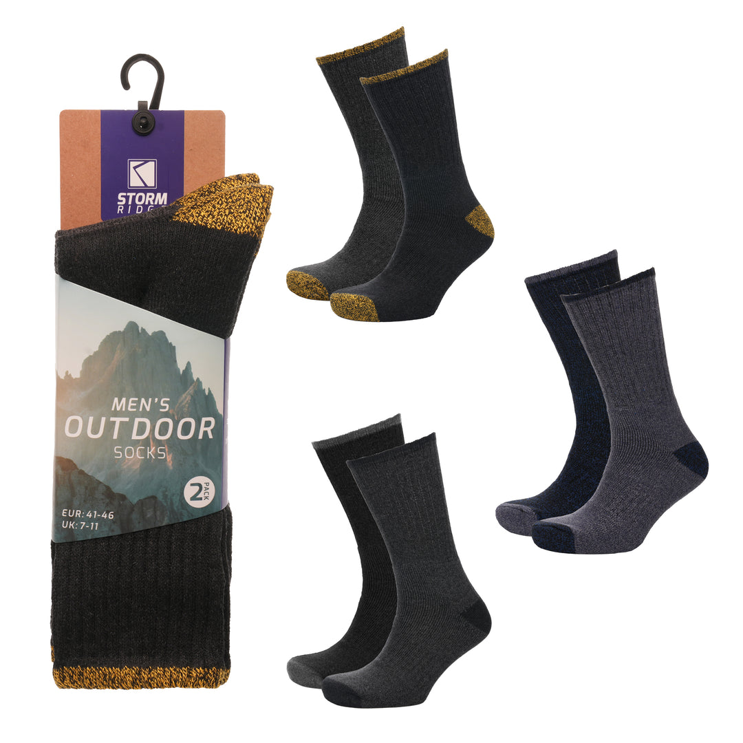 MENS 2PK OUTDOOR SOCKS