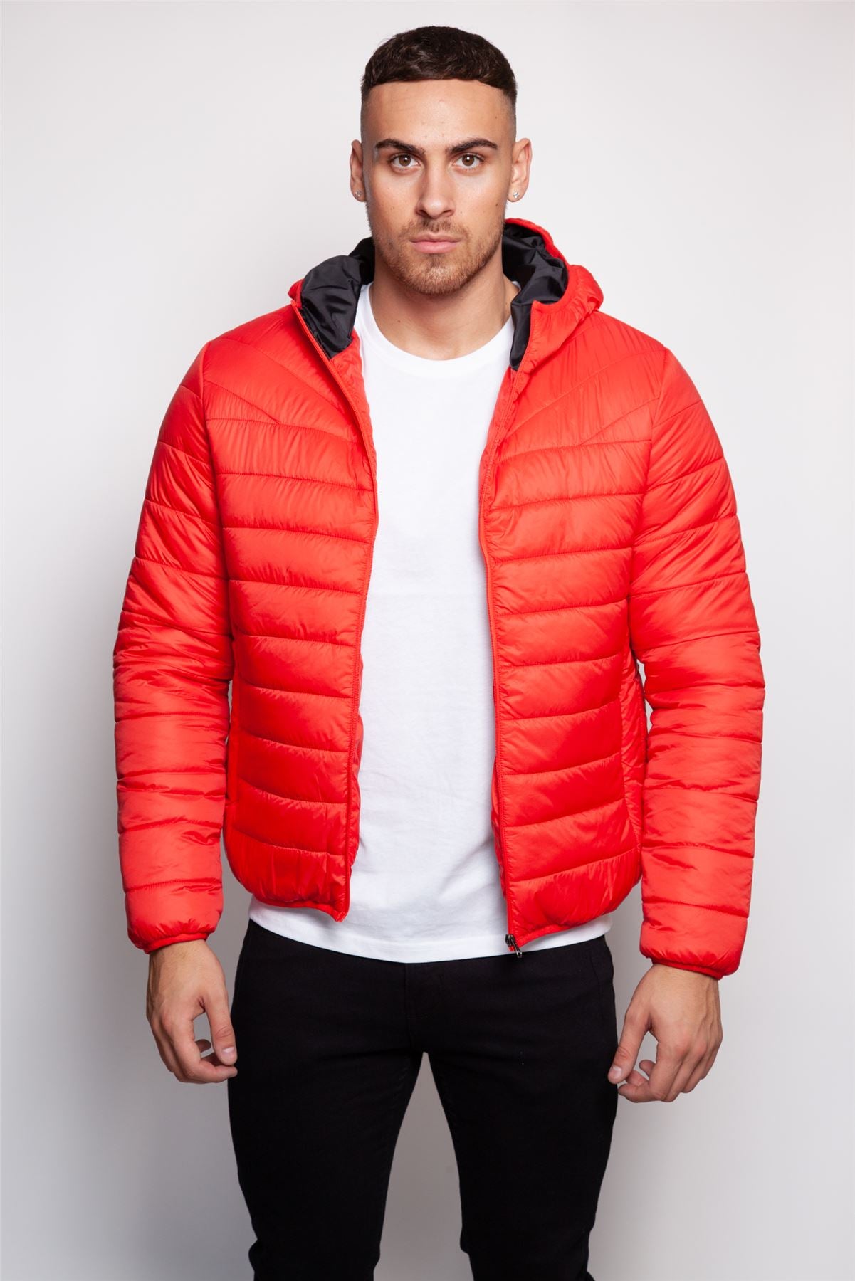 Men red 2024 bubble coat